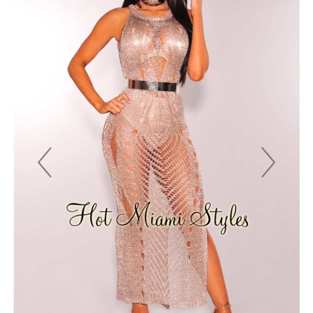 Metallic cover up dress